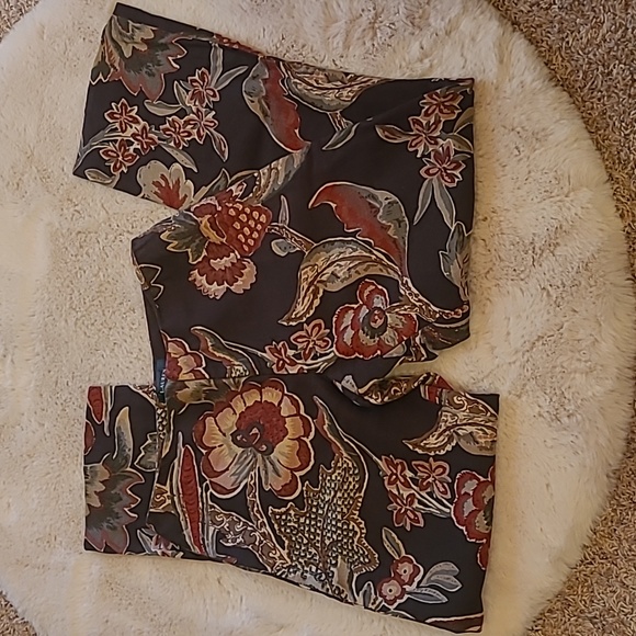 RL Dark Floral Linen Pants 4P Ralph Lauren - Picture 11 of 12